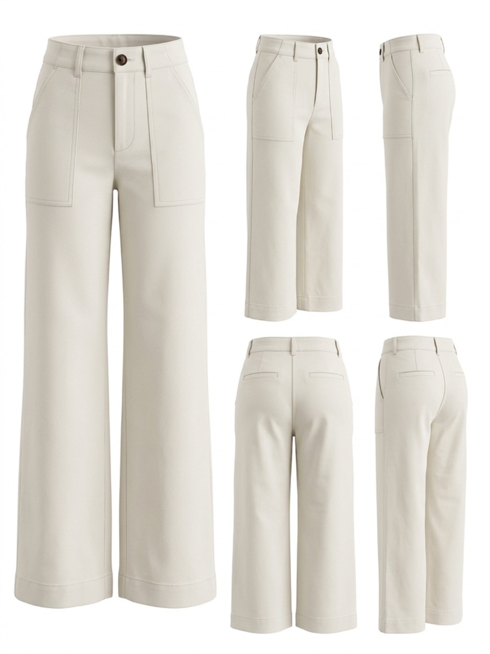Nili Lotan x Target Cream Wide Leg High Rise Jeans Limited Edition Collab - Picture 3 of 7